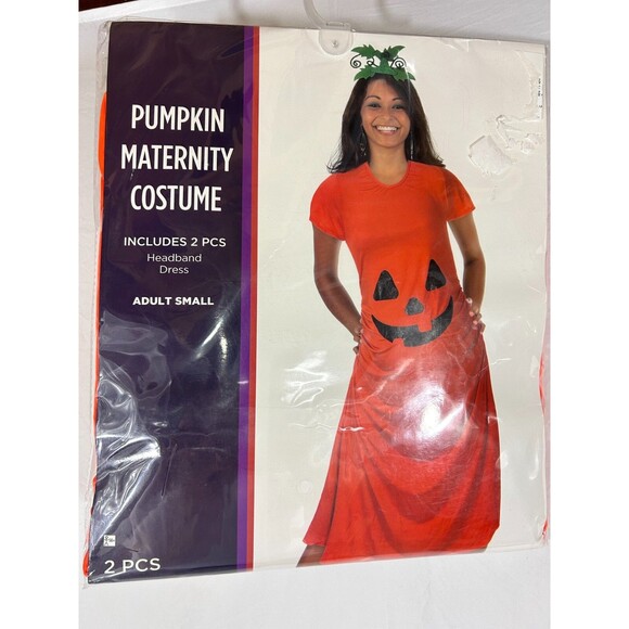 Almar Dresses & Skirts - New Adult Small Pumpkin Maternity Costume Pregnancy Halloween Dress Orange